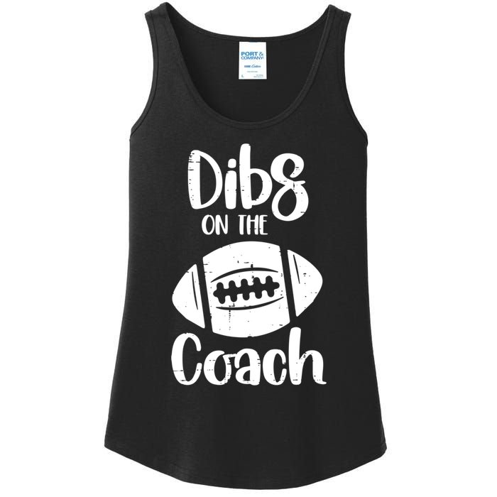 American Football Dibs On The Coach Funny Sports Wife Wo Ladies Essential Tank