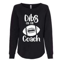 American Football Dibs On The Coach Funny Sports Wife Wo Womens California Wash Sweatshirt