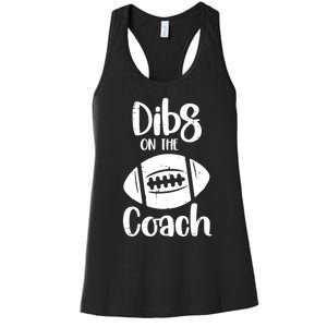 American Football Dibs On The Coach Funny Sports Wife Wo Women's Racerback Tank