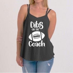 American Football Dibs On The Coach Funny Sports Wife Wo Women's Strappy Tank