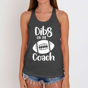 American Football Dibs On The Coach Funny Sports Wife Wo Women's Knotted Racerback Tank