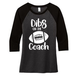 American Football Dibs On The Coach Funny Sports Wife Wo Women's Tri-Blend 3/4-Sleeve Raglan Shirt