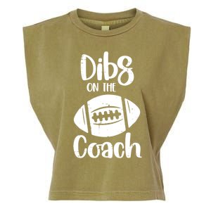 American Football Dibs On The Coach Funny Sports Wife Wo Garment-Dyed Women's Muscle Tee