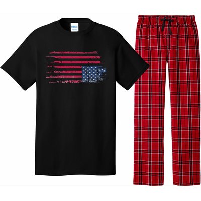 American Flag Distress Upside Down Patriotic Pajama Set