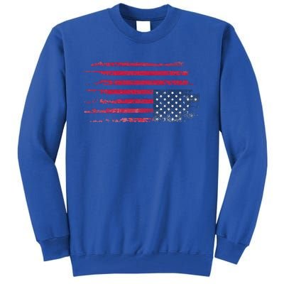 American Flag Distress Upside Down Patriotic Tall Sweatshirt