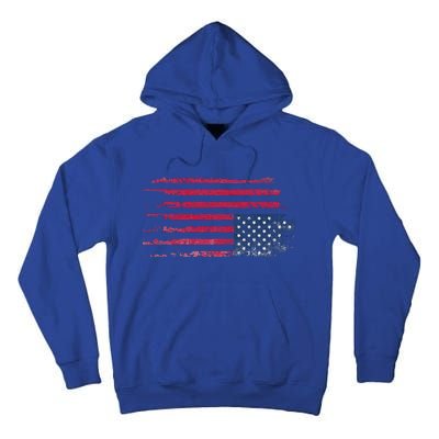 American Flag Distress Upside Down Patriotic Tall Hoodie