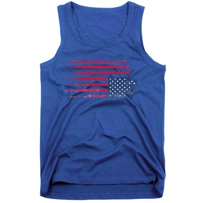 American Flag Distress Upside Down Patriotic Tank Top