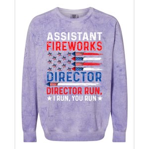 Assistant Fireworks Director Usa Independence Day July 4th Meaningful Gift Colorblast Crewneck Sweatshirt