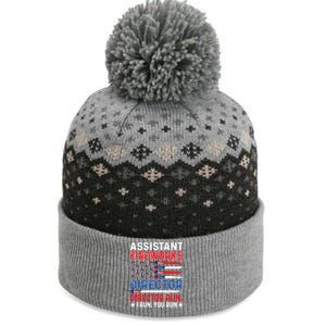 Assistant Fireworks Director Usa Independence Day July 4th Meaningful Gift The Baniff Cuffed Pom Beanie