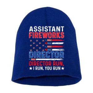 Assistant Fireworks Director Usa Independence Day July 4th Meaningful Gift Short Acrylic Beanie