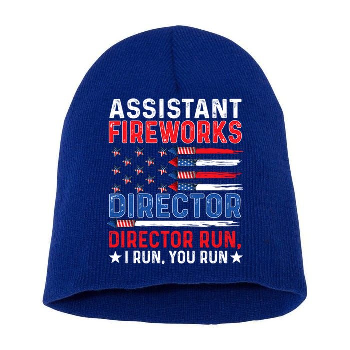 Assistant Fireworks Director Usa Independence Day July 4th Meaningful Gift Short Acrylic Beanie