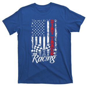 American Flag Dirt Track Racing Car Bike Driver Racer Gift T-Shirt