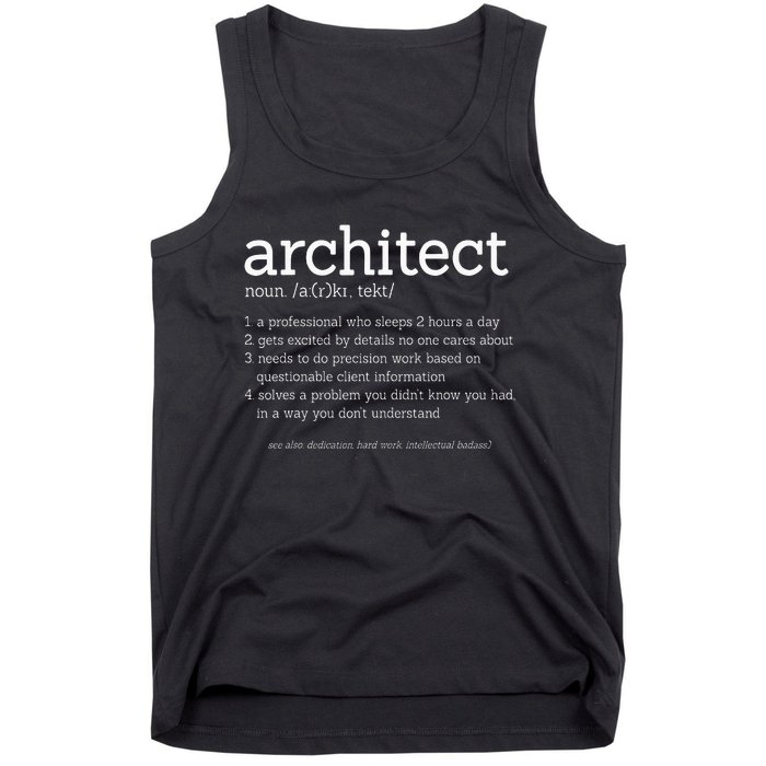 Architect Funny Definition Architecture Engineering Tank Top