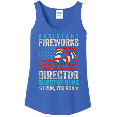 Assistant Fireworks Director If I Run You Run 4th Of July Ladies Essential Tank