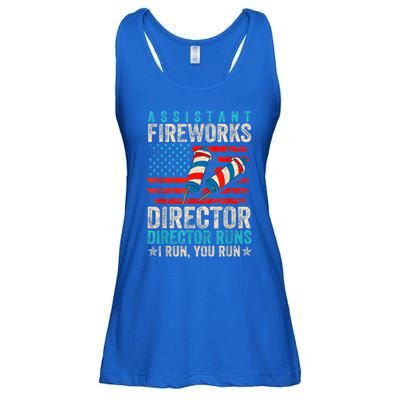 Assistant Fireworks Director If I Run You Run 4th Of July Ladies Essential Flowy Tank