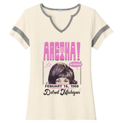 Aretha Franklin DETROIT Ladies Halftime Notch Neck Tee