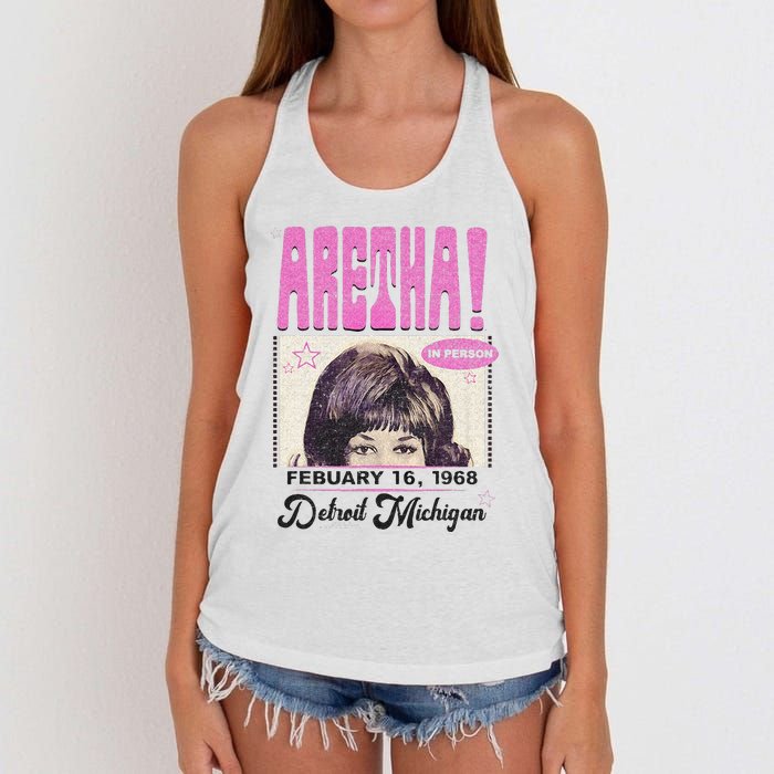 Aretha Franklin DETROIT Women's Knotted Racerback Tank