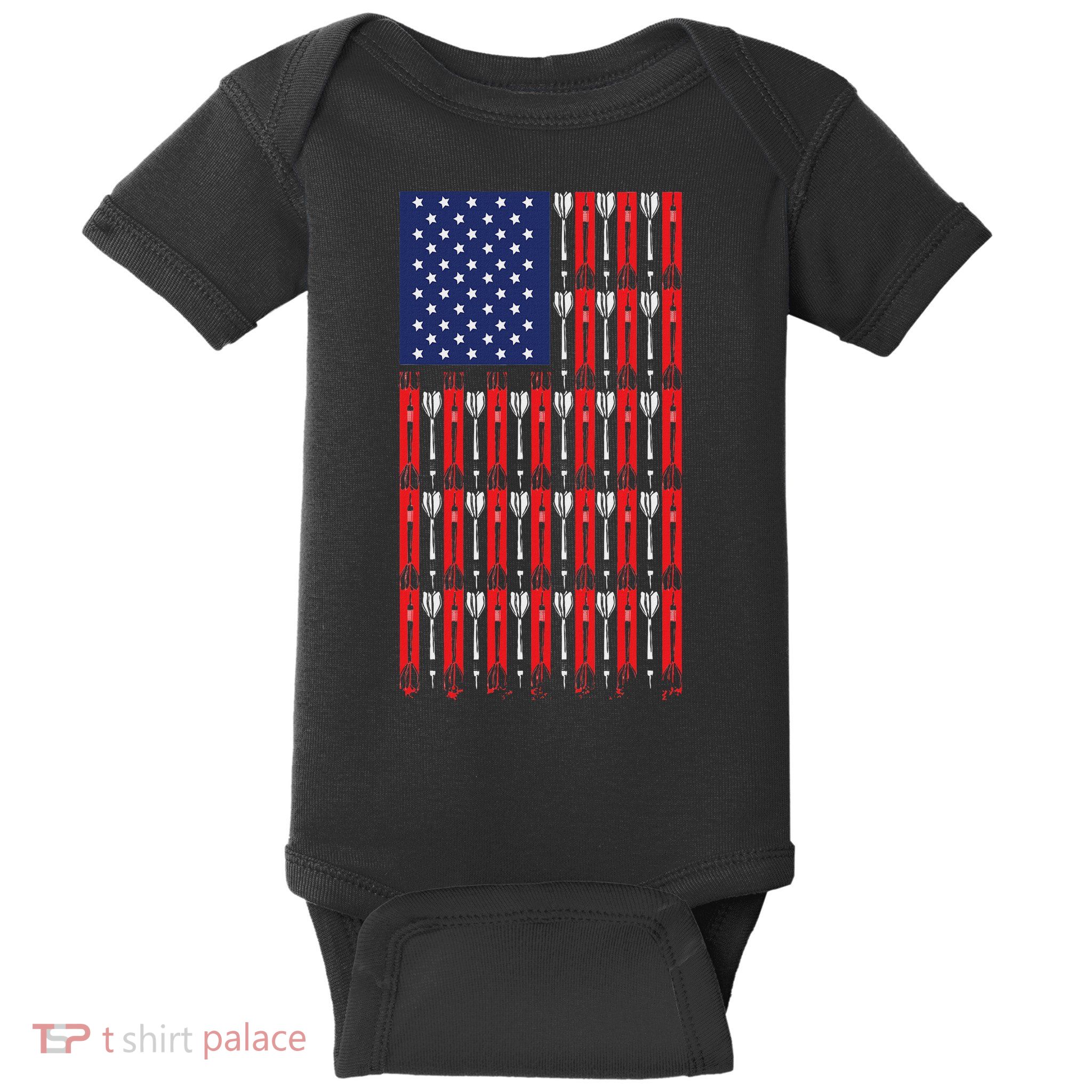 American Flag Darts Baby Bodysuit