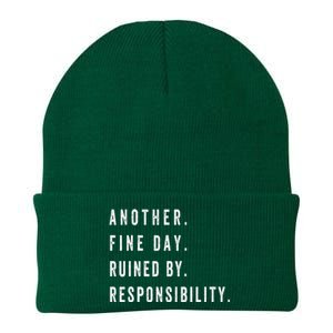 Another Fine Day Ruined By Responsibility Funny Knit Cap Winter Beanie