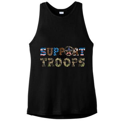 Armed Forces Day Support Our Troops Army Veteran Day Ladies PosiCharge Tri-Blend Wicking Tank