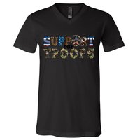 Armed Forces Day Support Our Troops Army Veteran Day V-Neck T-Shirt