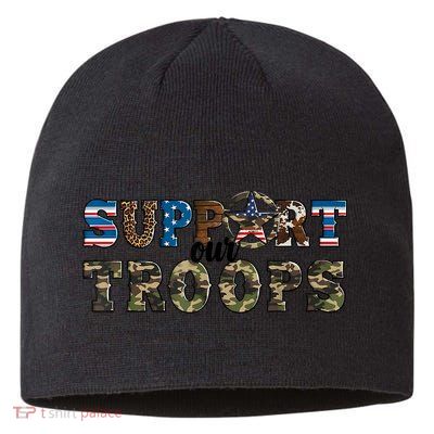 Armed Forces Day Support Our Troops Army Veteran Day Sustainable Beanie