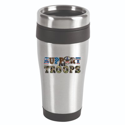 Armed Forces Day Support Our Troops Army Veteran Day 16oz Travel Tumbler