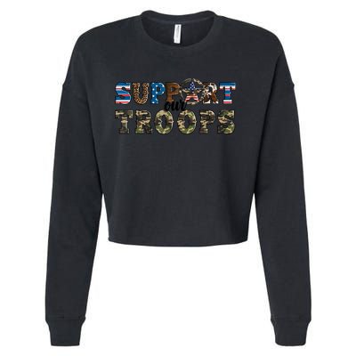 Armed Forces Day Support Our Troops Army Veteran Day Cropped Pullover Crew