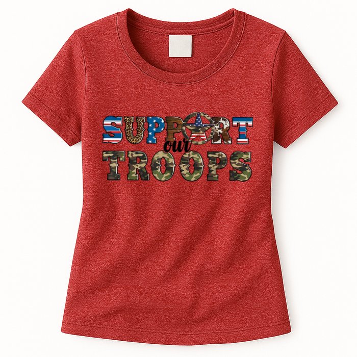 Armed Forces Day Support Our Troops Army Veteran Day Womens T-Shirt