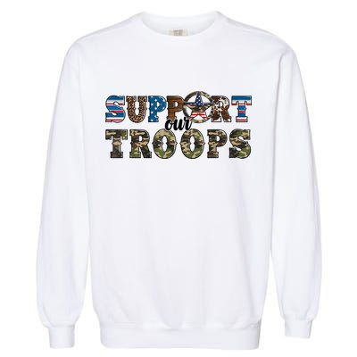 Armed Forces Day Support Our Troops Army Veteran Day Garment-Dyed Sweatshirt
