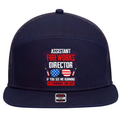 Assistant Fireworks Director If You See Assistant Firework 7 Panel Mesh Trucker Snapback Hat
