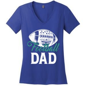 American Football Dad Happy FatherS Day Dad Grandpa Great Gift Women's V-Neck T-Shirt