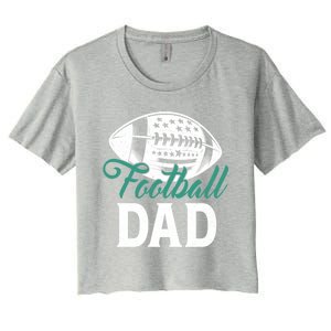 American Football Dad Happy FatherS Day Dad Grandpa Great Gift Women's Crop Top Tee