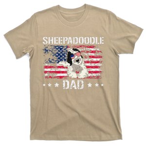 American Flag Doodle Dog Sheepadoodle Dad T-Shirt