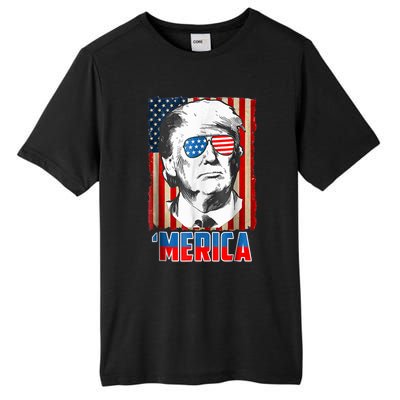 American Flag Donald Trump Merica 4th Of July Graphic Gift Tall Fusion ChromaSoft Performance T-Shirt