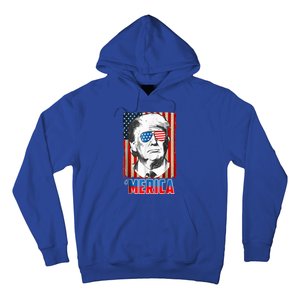 American Flag Donald Trump Merica 4th Of July Graphic Gift Hoodie