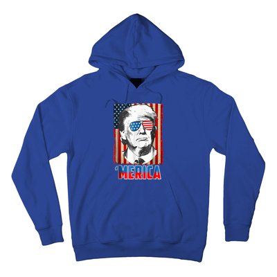 American Flag Donald Trump Merica 4th Of July Graphic Gift Hoodie