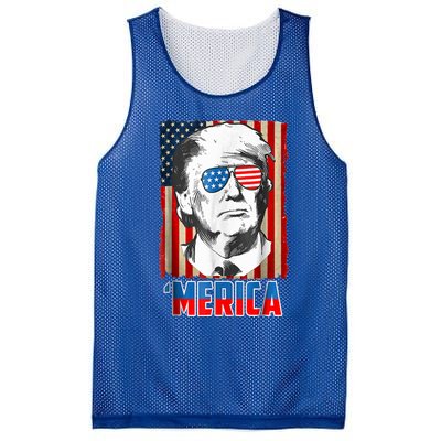 American Flag Donald Trump Merica 4th Of July Graphic Gift Mesh Reversible Basketball Jersey Tank