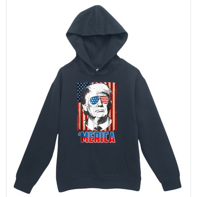 American Flag Donald Trump Merica 4th Of July Graphic Gift Urban Pullover Hoodie