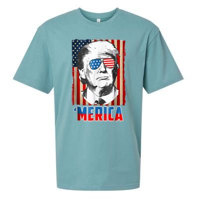 American Flag Donald Trump Merica 4th Of July Graphic Gift Sueded Cloud Jersey T-Shirt