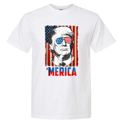 American Flag Donald Trump Merica 4th Of July Graphic Gift Garment-Dyed Heavyweight T-Shirt