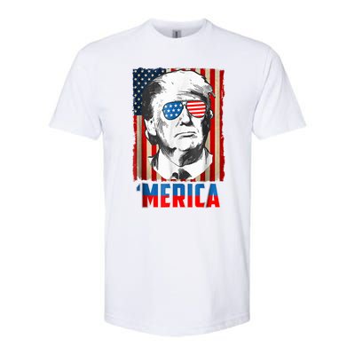 American Flag Donald Trump Merica 4th Of July Graphic Gift Softstyle CVC T-Shirt