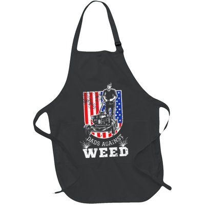 American Flag Dads Against Weed Funny Lawn Mowing Fathers Apron