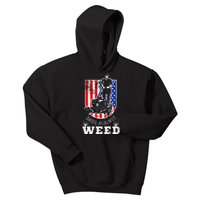 American Flag Dads Against Weed Funny Lawn Mowing Fathers Kids Hoodie