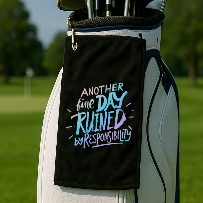 Another Fine Day Ruined By Responsibility Golf Towel