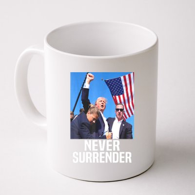 American Flag Donald Trump Shot Never Surrender 2024 Gift Coffee Mug