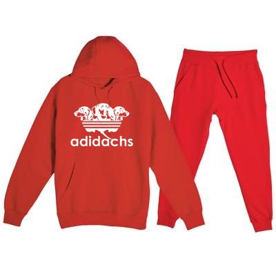 Adidachs Funny Daschund Dog Premium Hooded Sweatsuit Set