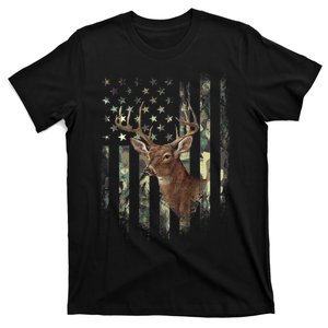 American Flag Deer Hunting Camo T-Shirt