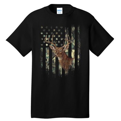 American Flag Deer Hunting Camo Tall T-Shirt