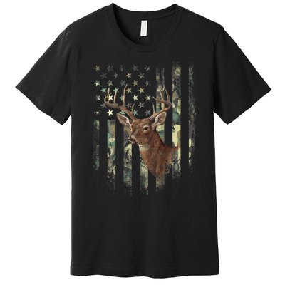 American Flag Deer Hunting Camo Premium T-Shirt